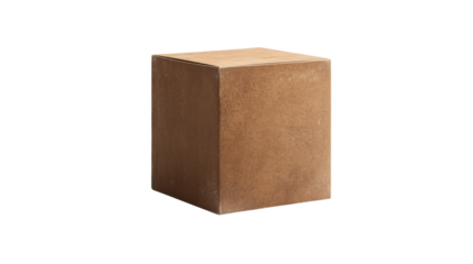 a plain brown cardboard box standing isolated  on white background