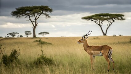 Fototapeta premium Male Impala Portrait AI Generated