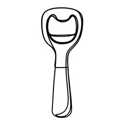 Bottle opener one continuous  line art drawing
