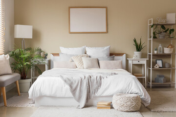 Interior of light stylish bedroom