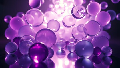 Fototapeta premium Luminous Orb Symphony: A Dance of Purple and Light