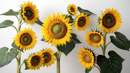 The Sunflower Isolated White Background