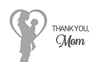 Love You Mom, Happy Mothers Day Party Greeting Card Celebration Watercolor, Floral Gift Box hearts, Calligraphy Typography Mom-Baby Silhouette on Vibrant Background
