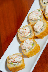 Close-Up of Tempura Shrimp Sushi with Chipotle Sauce