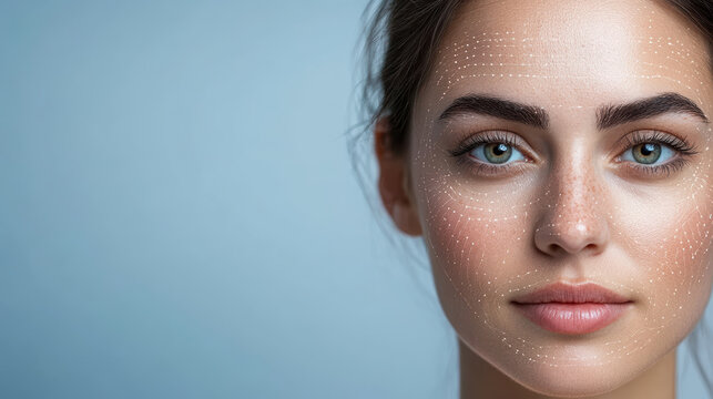 Futuristic biometric authentication system with facial recognition features and technology