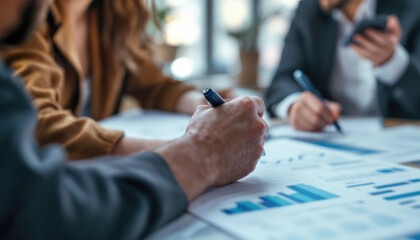 close up of businessman working on laptop