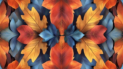 Autumn Leaves Kaleidoscope Pattern. (8)