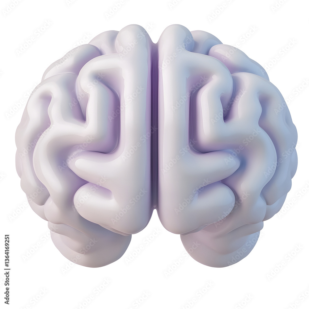 Poster Detailed 3D visualization of an abstract stylized neural network brain showcasing the intricate connectivity and architecture of the human mind and cognition