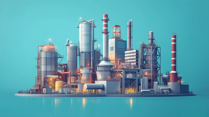 Obraz premium Sustainable hydrogen factory powered by renewable energy for eco-friendly fuel production