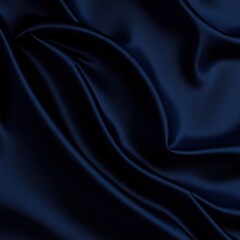 Obraz premium Black blue silk satin. Wavy folds. Shiny fabric surface. Elegant navy blye background with space for design.