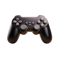 A minimalistic and modern 3D game controller icon featuring dual analog sticks functional triggers and a clean structured UI design on a transparent background
