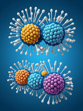 Ribosome structure vector. Large subunit and Small subunit. Protein factories in the cell.