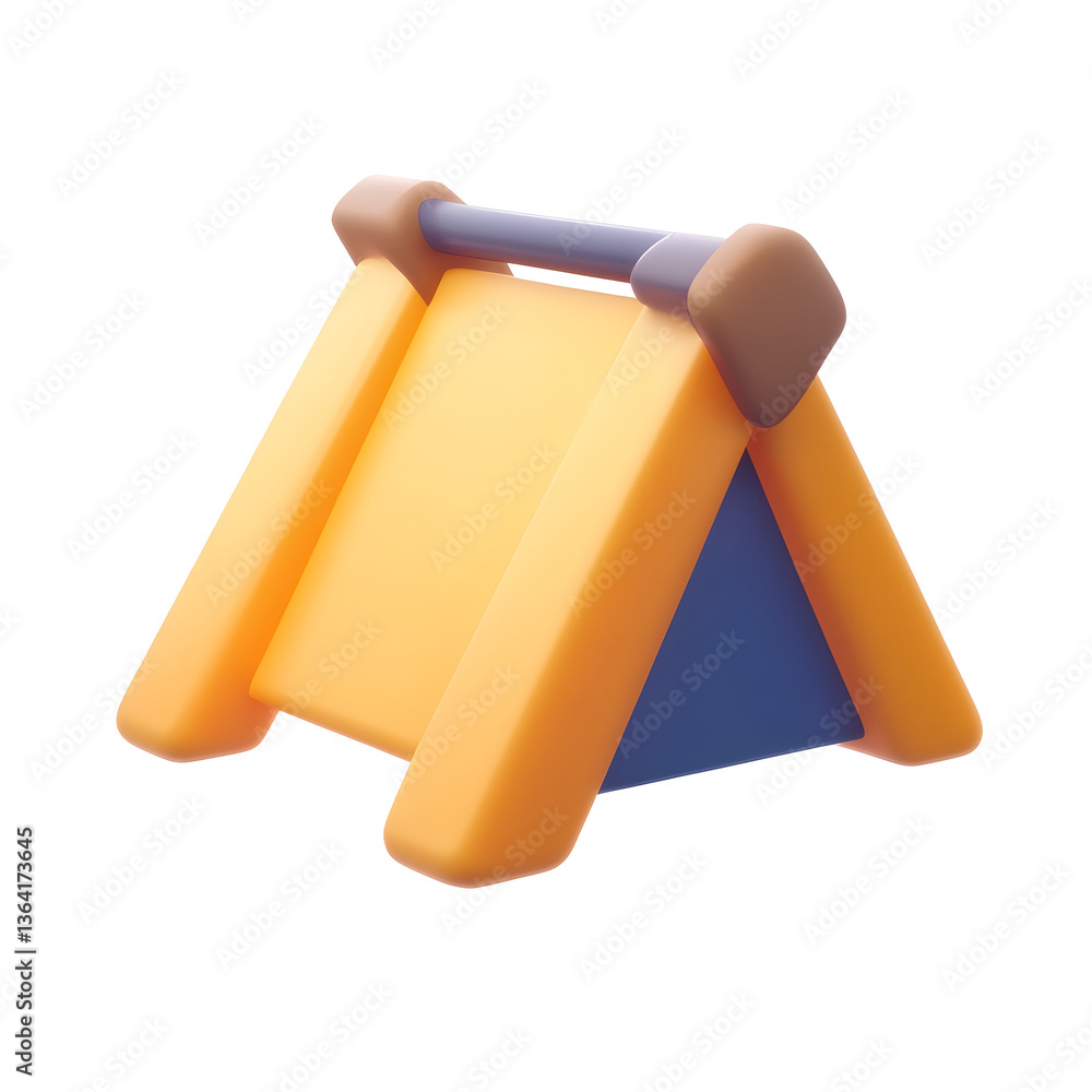Poster Stylized geometric of a minimalist camping tent in a modern clean design suitable for website or app user interface