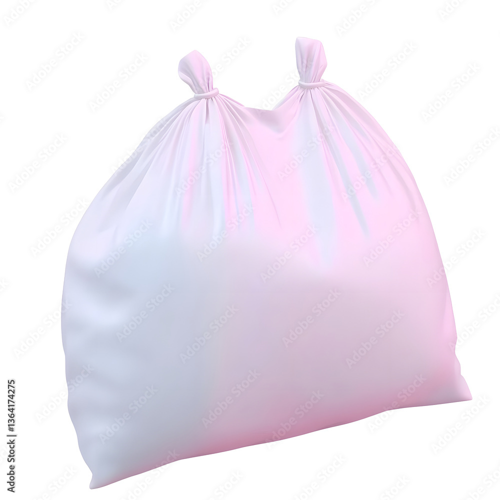 Poster A transparent plastic bag with a clean minimalist structure used as a design icon or web UI element on a white background