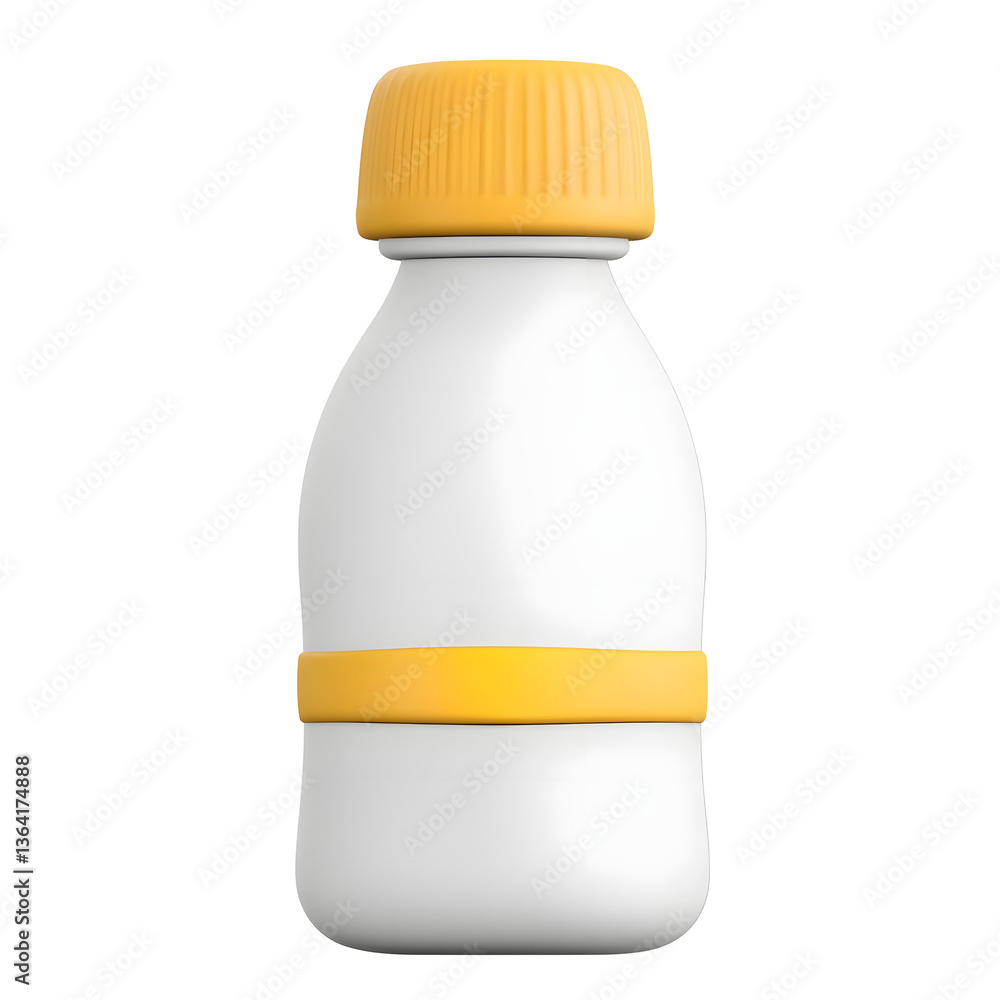 Poster Minimalistic 3D render of a medium sized water bottle with a simple modern design used as a clean UI design icon on a white background