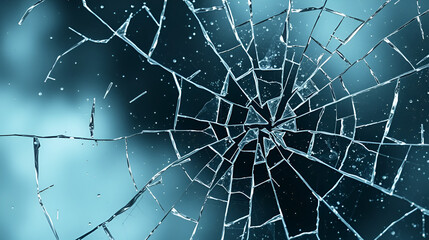 Fototapeta premium shattered dreams concept with cracked glass shards