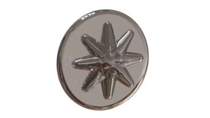 Futuristic y2k 3D icon coin
