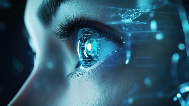 A biohacker testing human enhancement devices, sleek laboratory with futuristic biotech tools and human interfaces, High-tech style