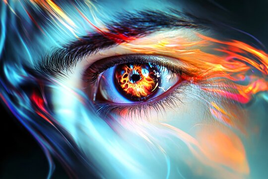 Metaphorical schizophrenia physical senses, of a mental illusion. Medicine and brain. Symptoms of mental illness. Hallucination - due to schizophrenia: abstract image of individual status.