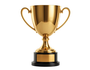Stylish Golden Trophy Cup, Polished, Modern, and Clean Design, PNG, Transparent Background