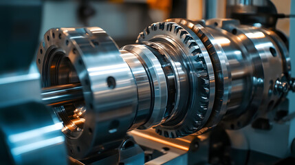 Fototapeta premium AI systems analyzing vibration data for machinery health monitoring.