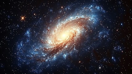 Fototapeta premium Spiral galaxy with vibrant colors and stars. (1)