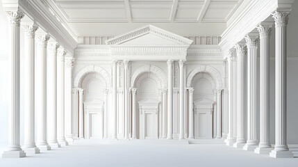 Obraz premium Elegant White Ancient Roman Architecture Interior