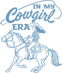 Vintage illustration of cowgirl vector t shirt design vector graphic typographic poster or tshirts