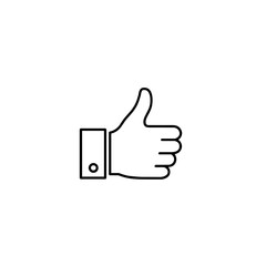 Thumbs up gesture in a minimalist line art style on a white background  