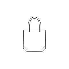 Minimalist line art tote bag design on a white background  