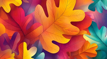Fototapeta premium Autumn Oak Leaves Background. (14)