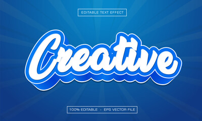 Creative text effect with 3d style