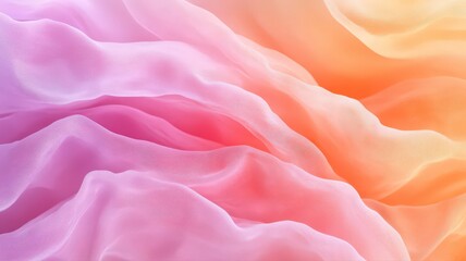 Fototapeta premium Abstract Pink Orange White Fabric Texture: Soft Flowing Waves