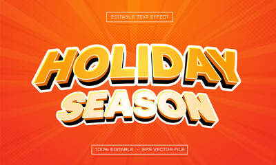 Holiday season text effect orange style