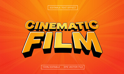 Cinematic Film text effect with orange background
