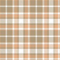 Pastel Pinkish Tan and Pale Taupe Seamless Tartan Textile Design