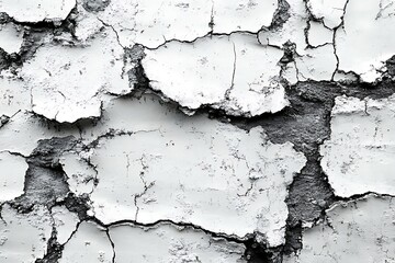 Fototapeta premium Old cracked paint on a white wall. Abstract background for design.