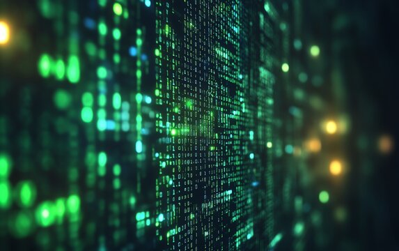 Green coding screen with square light background, digital technology, advanced programming interface, glowing text, futuristic tech development, vibrant coding symbols