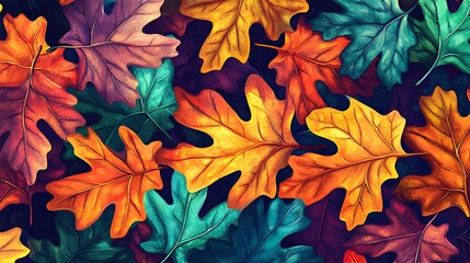 Autumn Leaves Colorful Background.