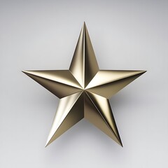 Obraz premium golden star on white background,Metallic Gold Five-Pointed Star with Glossy Finish