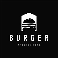 Obraz premium fast food design with minimalist burger logo concept illustration of food symbol product