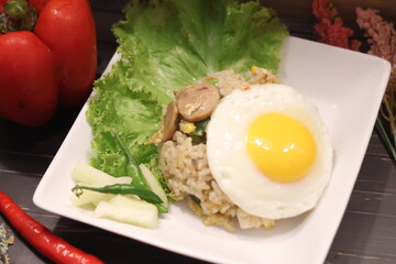 fried eggs and bacon