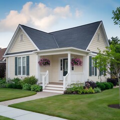 Charming Suburban Home with Front Porch and Beautiful Landscaping