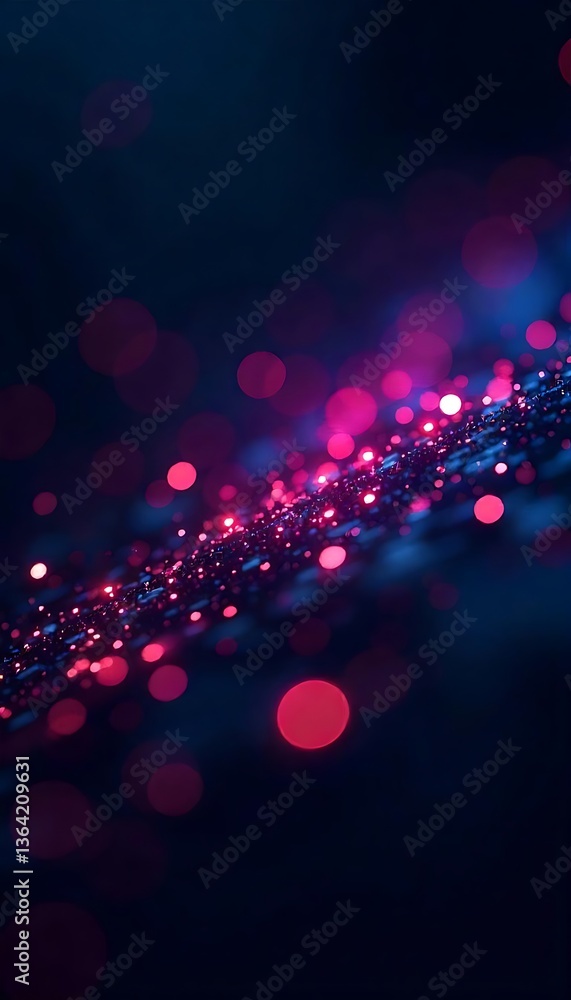 Poster generative ai abstract art: pink and blue luminescent particle trails
