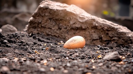 Golden Egg on Dark Ground  Investment  Wealth  Prosperity Symbol
