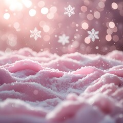 Light pink background with snowflakes natural lighting beautiful and elegant