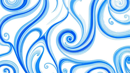 Fototapeta premium blue swirly lines pattern on white background abstract wallpaper
