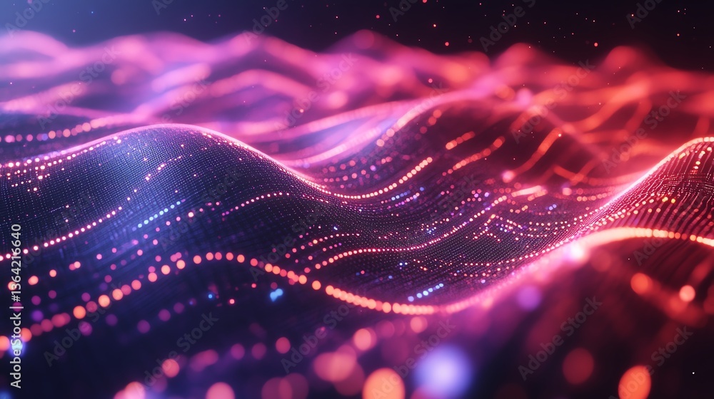 Poster a vibrant abstract technology scene with flowing data streams