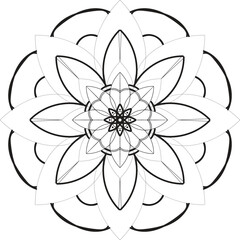 Obraz premium Circular pattern in form of mandala for Henna, Mehndi, tattoo, decoration. Decorative ornament in ethnic oriental style. Coloring book page.` 