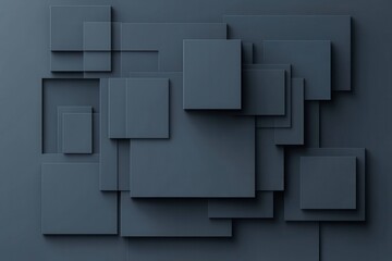 Modern Abstract Design with Layered Squares in Dark Color Scheme